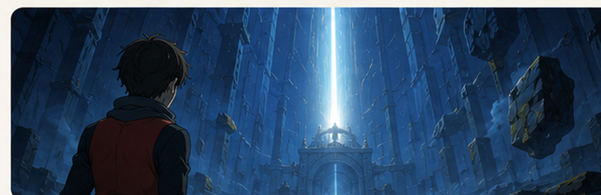A mysterious test chamber evoking discovery inside a vast tower